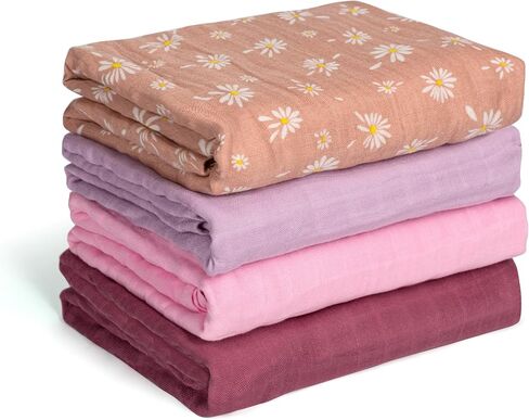 Muslin Swaddle Blankets - Breathable and Skin-Friendly Swaddle Blanket for Boys and Girls - Perfect Nursery Essential and Baby Shower Party Gift - 47 x 47 inches 3-Pack in Saudi Arabia