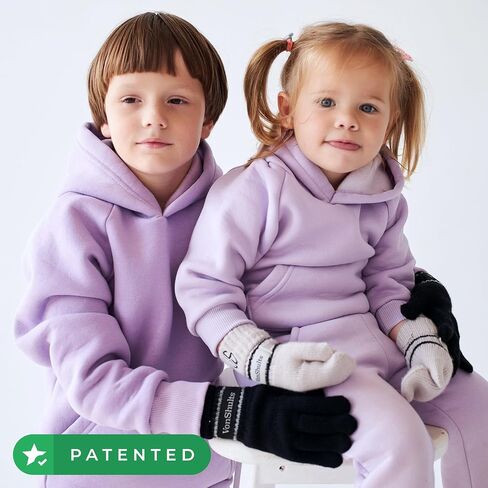 Merino Wool Winter Gloves Toddlers Kids with Wrist Strap -Never-Lose Design with Band String Warm Cold Mittens in Saudi Arabia
