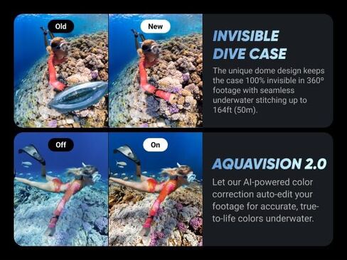 Insta360 X4 Dive Bundle- Waterproof 360 Action Camera with 1/2" 48MP Sensors, 8K 360 HDR Video, 72MP 360 Photo |Bundle Includes Selfie Stick, Floating Grip, Lens Cap (256GB) in Saudi Arabia