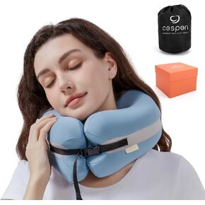 Travel Neck Pillow Premium Memory Foam, Head Neck Support, Adjustable Length for Comfort. Airplane Travel Kit with Contoured Eye Mask, 3-Layer Earplug and Travel Bag (Mulberry Purple)