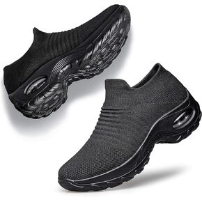 YHOON Women's Walking Shoes - Sock Sneakers Slip on Mesh Platform Air Cushion Athletic Shoes Work Nurse Comfortable in Kuwait