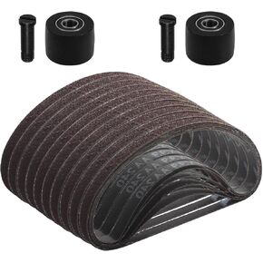 1/2 x 18 inch Sanding Belts and Sander Bearing,for Astro 3037 Air Belt Sander, Aluminum Oxide,10 Each of (40/60/80/120/180/240)