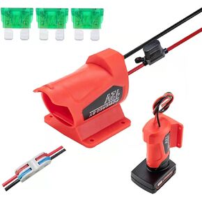 for Power Wheel Battery Adapter for Milwaukee 12V M12 Battery with Fuse 14 Gauge for DIY Ride On Truck, Robotics, RC Toys