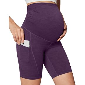 Ewedoos Maternity Biker Shorts with Pockets Buttery Soft Maternity Shorts Over Belly Pregnancy Shorts Active Yogs Short in Kuwait