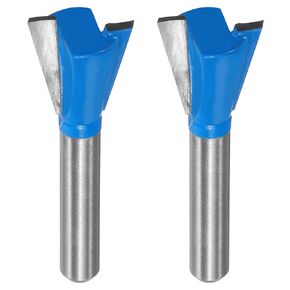HARFINGTON 2pcs Dovetail Router Bit 3/8" Diameter 1/4" Shank Tungsten Carbide 14 Degree Dovetail Joint Drill Bits for Drawer Cabinet Joints Fine Woodworking
