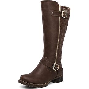 GLOBALWIN Women's Quilted Knee-High Fashion Dressy Riding Boots