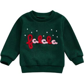Ayalinggo Baby Christmas Girl Boy Knitted Sweater Merry Lil Babe Embroidered Sweatshirt Long Sleeve Pullover Winter Clothes