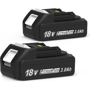 3000mAh 18V Battery Replacement for Makita 18V Battery Compatible with 18 Volt BL1830B BL1840B BL1850B BL1860B BL1815B Battery (2 Packs)