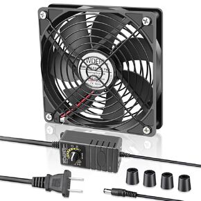 120mm x 25mm Small IP67 Waterproof Computer Cooling Fan with AC Speed Controller 110V-240V for Biltong Box Terrarium Mushroom Growing Cabinet Ventilation Exhaust
