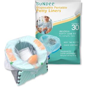 Potty Chair Liners, Portable Disposable Potty Liner Bags for Universal Potty Training Toilet Seat, Toddler Outdoors Travel Baby Toilet Liners - 30 Pack