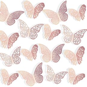 72 Pieces 3D Butterfly Wall Decals Sticker Wall Decal Decor Art Decorative Sticker 3 Sizes for Room Home Nursery Classroom Offices Kids Girl Boy Bedroom Bathroom Living Room Decor (Purple)