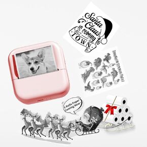 Zodzi Mini Sticker Printer, Bluetooth Pocket Printer with 6 Rolls Self-Adhesive Paper(Only Green-6rolls is Sticker), Portable Thermal Printer for iOS&Android, Note Buddy Photo Printer Print Pod,Green