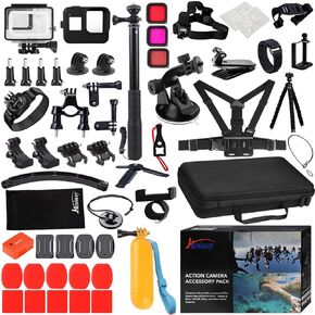 68-in-1 Accessory Kit for GoPro Hero 7 6 5 Black GoPro7 Action Camera Filter Frame Waterproof Housing Case Bundle 60A