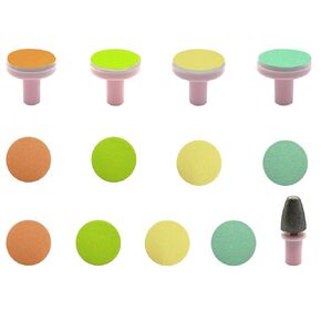 Nail File Replacement Pads 13 in 1- Baby Electric Nail Trimmer Clipper Sandpaper Pads (Assorted Pads with Blue Base)