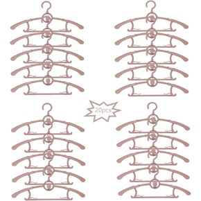 Baby Nursery Closet Hangers, 360° Swivel Hook Kids Hangers, Non-Slip Plastic Infant Hangers, 50pcs Pink 11-14.5" Adjustable Baby Clothes Hangers for Girl Boy Toddler Child Hangers