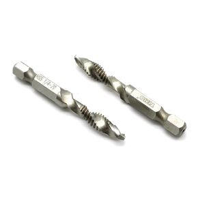 TEMO 2 pc 6-32 Combination Drill and Tap Multi Use Deburr Countersink Hex Bit