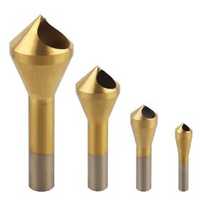 Countersink Drill Bit Set, 4pcs Chamfer Tool Round Shank HSS(4241) Countersink Drill Bit, for Wood,Metal,Plastic, PVC