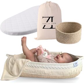 سلة تغيير الأطفال من ZEAL'N LIFE مع سلة حفاضات، وبطانية ووسادة تغيير لخزانة الملابس، ووسادة تغيير قابلة للشرب، ووسادة تغيير ملابس الأطفال، ووسادة تغيير الملابس لخزانة الملابس، وسلة موسى لحديثي الولادة