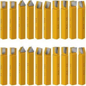 20 pc 1/2" Carbide Tip Tipped Cutter Tool,Metal Lathe Cutting Tools,Lathe Tools Metal Cutting for Metal Lathe Turning, Boring, and Chamfering