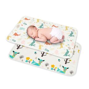 2 Pcs 20x27Inches Waterproof Changing Pads,Reusable Leak Proof Crib Disaper Pads,Portable Unisex Baby Changing Mat for Home&Travel.(Pink)