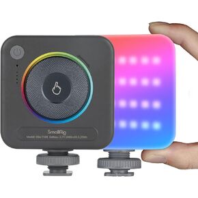 SmallRig P108 RGB Video Light,Portable LED Camera Lights 360° Full Color Photography Lighting w 3 Cold Shoe, 2500mAh Rechargeable On-Camera Video Light Panel 2700K - 6500K for YouTube, Vlogging 4055