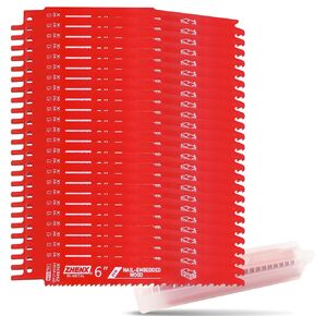 Bi-Metal Reciprocating Saw Blades for Nail-Embedded Wood,25 Pack 6/12tpi 6 Inch Saw Blade Wood with Nails Cutting, Organizer Case Included