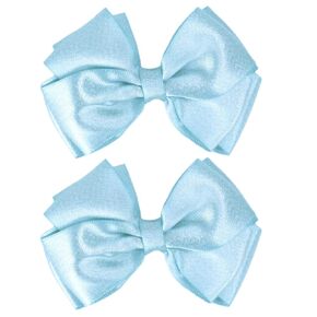 4.5 Inch Hair Bows - Champagne Hair Bow Clips for Girls & Women Handmade Shiny Ribbon Boutique Bows Ful-Lined Alligator Clips Hair Accessories for Christmas Gifts Birthday Wedding Holiday