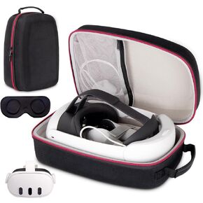 wonlince Hard Carrying Case for Meta Quest 3，Compatible Meta Quest 3 accessory with ELITE headband, touch controller and other accessories，Stylish design for traveling，Off White
