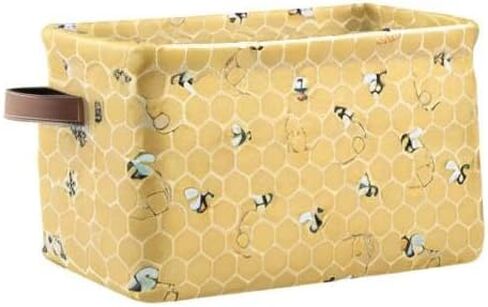Storage Basket Cube Yellow Animal Bee Honey Comb Large Collapsible Toys Storage Box Bin Laundry Organizer for Closet Shelf Nursery Kids Bedroom,15x11x9.5 in,1 Pack in Kuwait