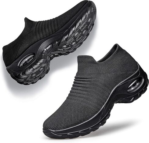 YHOON Women's Walking Shoes - Sock Sneakers Slip on Mesh Platform Air Cushion Athletic Shoes Work Nurse Comfortable in Kuwait