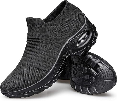YHOON Women's Walking Shoes - Sock Sneakers Slip on Mesh Platform Air Cushion Athletic Shoes Work Nurse Comfortable in Kuwait