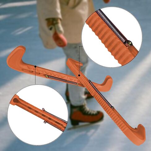 2PCS Hard Adjustable Ice Skate Guards Protective Hockey Skating Blade Walking Covers Skate Protector for Figure Skating Soft Skate Blade Covers (Rose Pink) in Saudi Arabia