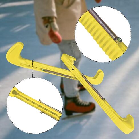 2PCS Hard Adjustable Ice Skate Guards Protective Hockey Skating Blade Walking Covers Skate Protector for Figure Skating Soft Skate Blade Covers (Rose Pink) in Saudi Arabia