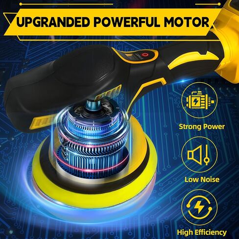 Cordless Car Buffer Polisher for Dewalt 20V Battery, 8 Variable Speed Car Polisher,6 Inch Portable Orbital Buffer Polisher Kit for Car Detailing/Waxing/Polishing(Battery Not Include) in Kuwait