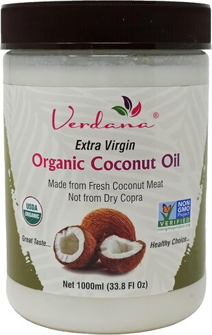 زيت جوز الهند البكر الممتاز من فيردانا - زيت عضوي غير مكرر ومعصور على البارد من وزارة الزراعة الأمريكية للخبز والطهي - 16 أونصة in Kuwait