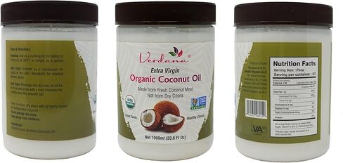 زيت جوز الهند البكر الممتاز من فيردانا - زيت عضوي غير مكرر ومعصور على البارد من وزارة الزراعة الأمريكية للخبز والطهي - 16 أونصة in Kuwait