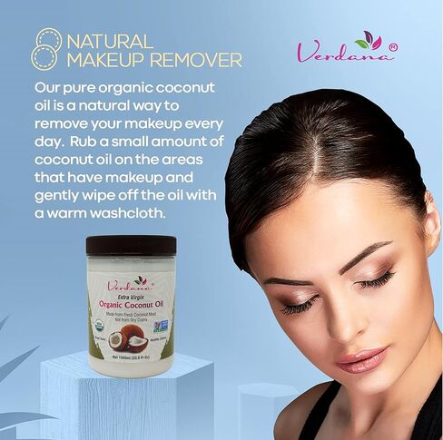 زيت جوز الهند البكر الممتاز من فيردانا - زيت عضوي غير مكرر ومعصور على البارد من وزارة الزراعة الأمريكية للخبز والطهي - 16 أونصة in Kuwait