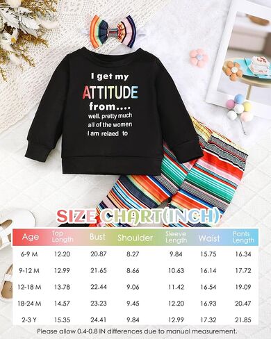 Baby Girls' 3-Pack Clothing Sets Long Sleeve Sweatshirts and Jogger Pants with Headdband for age 6M-3T in Saudi Arabia