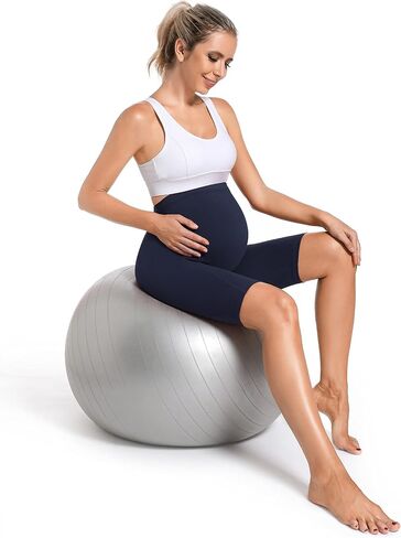 Foucome Women's Maternity Biker Shorts Over The Belly Pregnancy Yoga Workout Active Athletic Short Pants with Pockets in Saudi Arabia