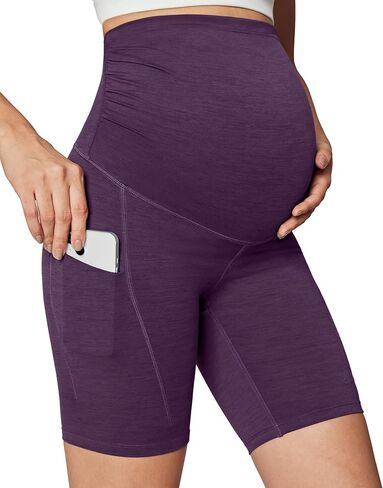 Ewedoos Maternity Biker Shorts with Pockets Buttery Soft Maternity Shorts Over Belly Pregnancy Shorts Active Yogs Short in Kuwait