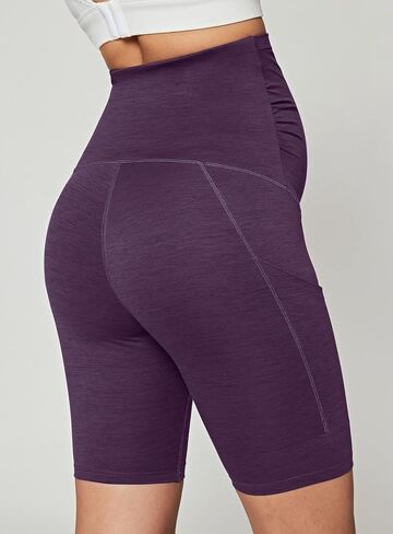 Ewedoos Maternity Biker Shorts with Pockets Buttery Soft Maternity Shorts Over Belly Pregnancy Shorts Active Yogs Short in Kuwait