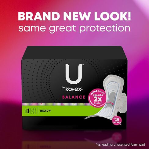 فوط U من Kotex Balance رفيعة للغاية مع أجنحة، امتصاص منتظم، 36 قطعة (قد تختلف التعبئة) in Saudi Arabia