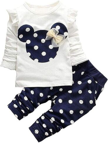 Baby Girl Clothes, 3 Pieces Long Sleeved Cute Toddler Infant Outfits Kids Tops and Pants Set in Saudi Arabia