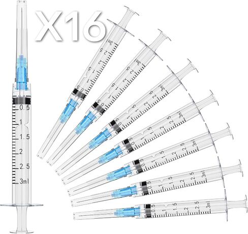 100 Pack 23 Gauge 1 Inch Needle With Syringe, 3ml Luer Lock Syringes with Needle, Individually Packaged in Saudi Arabia