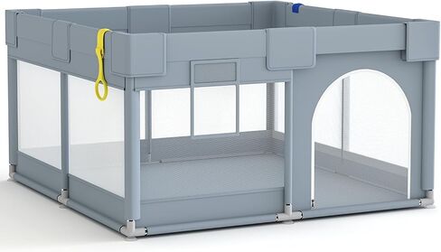 Baby Playpen,49"X49" Baby Playard for Kids and Toddlers with Gate,Kids Activity Centre Safety Play Yard,Indoor & Outdoor with Breathable Mesh，with Anti-Slip Base in Saudi Arabia