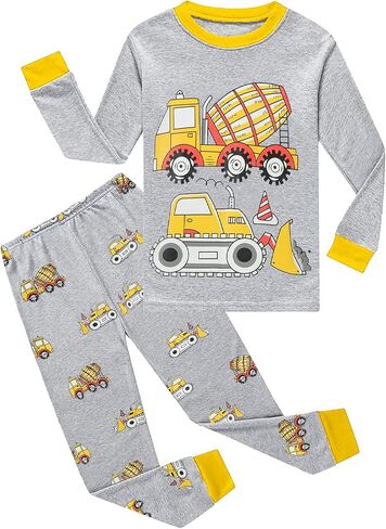 DDSOL Toddler Baby Boys Pajamas 2 Pieces Cotton Sleepwear Set Kids Fall Winter Long Sleeve Jammies in Saudi Arabia