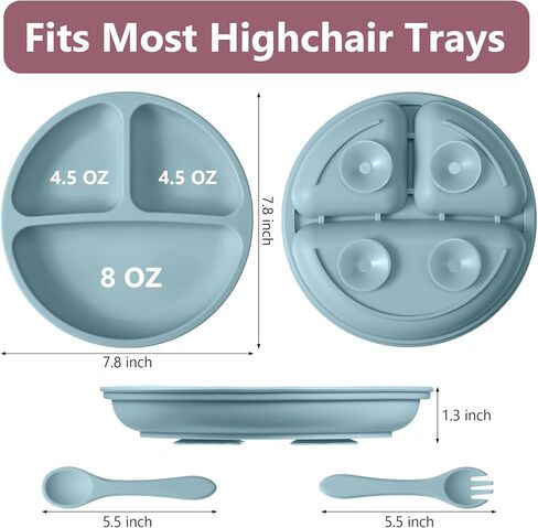18 قطعة من أطباق شفط الأطفال الصغار، مجموعة أطباق مقسمة من السيليكون مع شوك وملاعق، أطباق أطفال مع أدوات شفط للأطفال الصغار، آمنة للاستخدام في غسالة الأطباق والميكروويف (لون المعكرون) in Kuwait