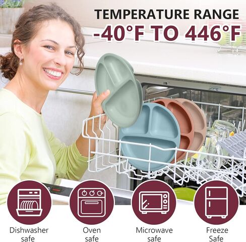 18 قطعة من أطباق شفط الأطفال الصغار، مجموعة أطباق مقسمة من السيليكون مع شوك وملاعق، أطباق أطفال مع أدوات شفط للأطفال الصغار، آمنة للاستخدام في غسالة الأطباق والميكروويف (لون المعكرون) in Kuwait