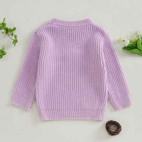 Infant Newborn Baby Girl Cute Long Sleeve Bow Embroidery Chunky Knitted Sweater Toddler Fall Winter Outfits in Saudi Arabia