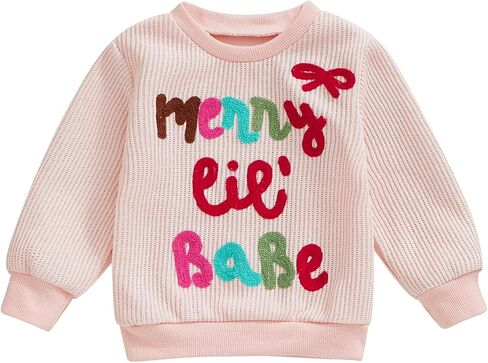سترة محبوكة للأطفال من Ayalinggo لأعياد الميلاد والبنات والأولاد، سترة مطرزة من Merry Lil Babe، بأكمام طويلة، ملابس شتوية in Saudi Arabia